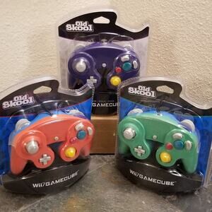 3 Gamecube Controllers - 3 Colors Bundle (NEW) - Red Green Purple - Nintendo